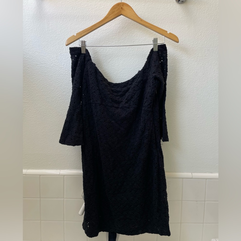 Free People Charcoal Lace Detail Dress